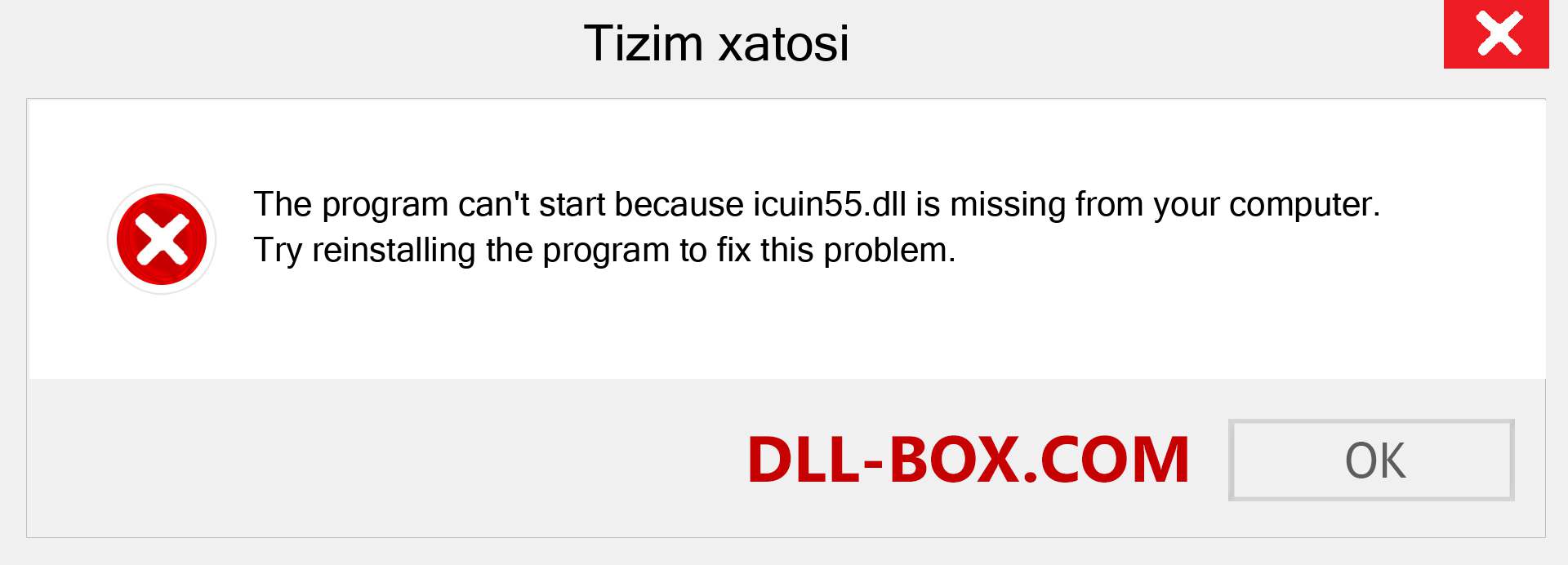 icuin55.dll fayli yo'qolganmi?. Windows 7, 8, 10 uchun yuklab olish - Windowsda icuin55 dll etishmayotgan xatoni tuzating, rasmlar, rasmlar